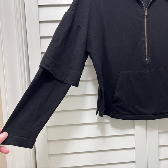 B Collection by Bobeau Black Sweatshirt Size XS 3/4 Zip - Picture 3 of 10